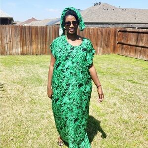 Green and Black Women's Dress